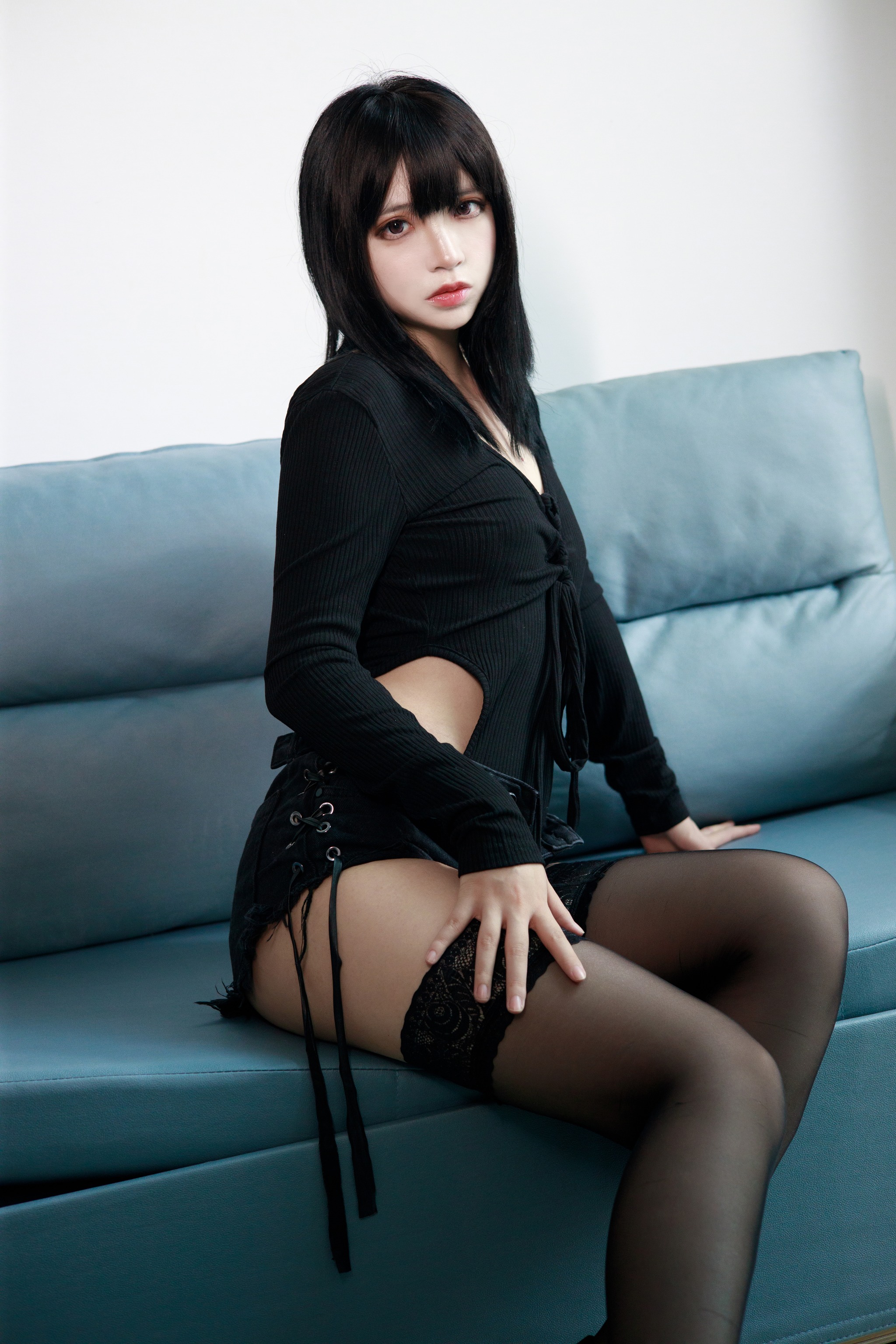 疯猫ss – NO.111 黑毛衣短裤 [40P]-XikXak
